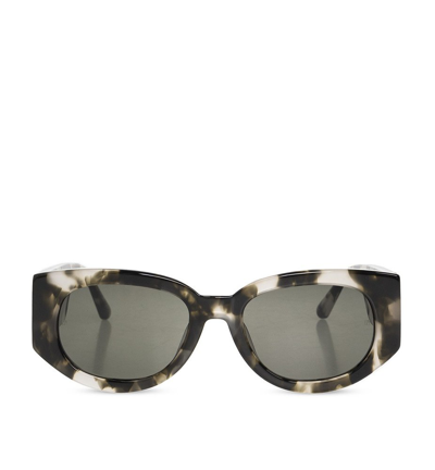Shop Linda Farrow X Sara Shakeel Debbie Rectangle Framed Sunglasses In Multi