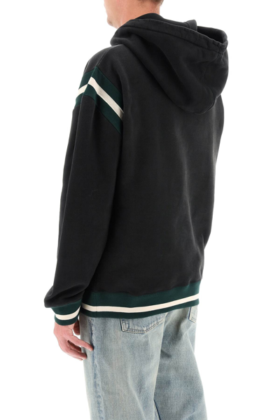 Shop Saint Laurent Logo Hoodie In Black,green