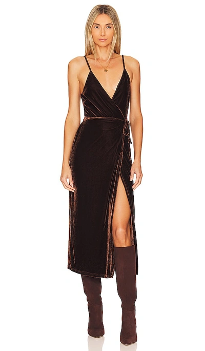 Shop House Of Harlow 1960 X Revolve Ovelia Dress In Chocolate Brown