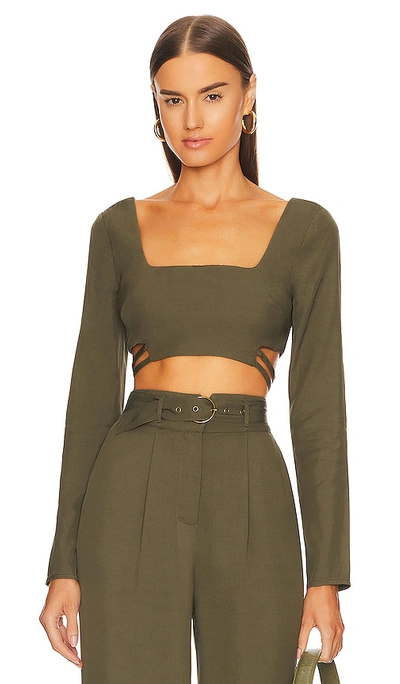 Shop House Of Harlow 1960 X Revolve Mailey Top In Olive Green
