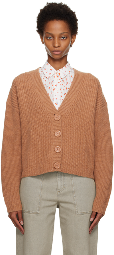 Shop See By Chloé Brown Chunky Cardigan In 26s Nougat