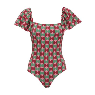 Shop La Doublej Scarlett Swimsuit In Mezzaluna Pink