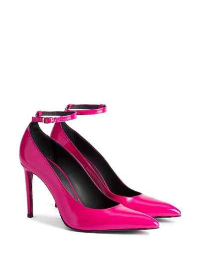 Shop Ami Alexandre Mattiussi 90mm Ankle-buckle Heeled Pumps In Pink
