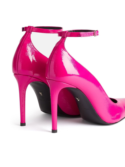 Shop Ami Alexandre Mattiussi 90mm Ankle-buckle Heeled Pumps In Pink