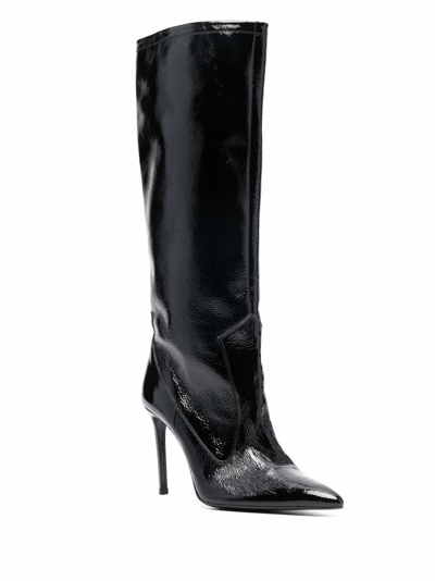 Shop Ami Alexandre Mattiussi Stiletto-heel Pointed-toe Boots In Black