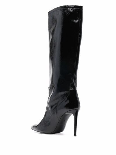 Shop Ami Alexandre Mattiussi Stiletto-heel Pointed-toe Boots In Black