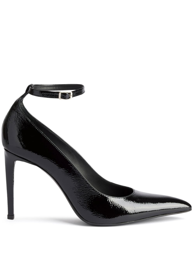 Shop Ami Alexandre Mattiussi Shiny Stiletto Heel Pumps In 黑色