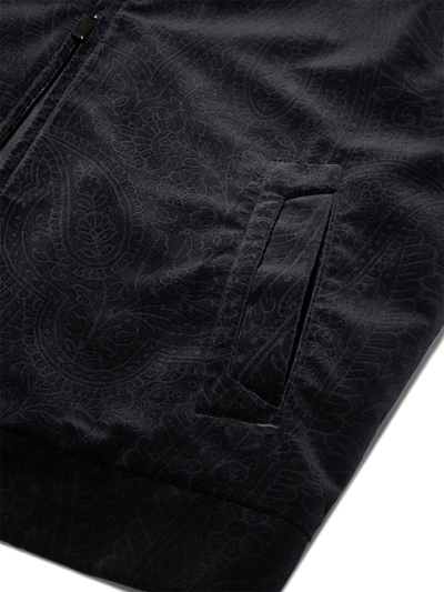 Shop Zegna Devoré Cotton Velvet Bomber Jacket In Black