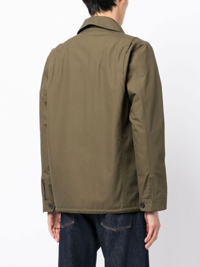 Leathersmith Of London Hudson Button-down Shirt Jacket In Green