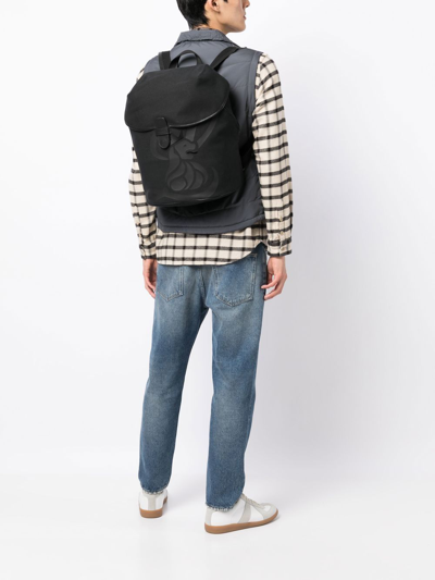 Shop Leathersmith Of London Lion-print Detail Backpack In Black