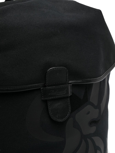 Shop Leathersmith Of London Lion-print Detail Backpack In Black