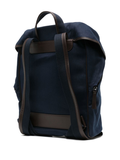 Shop Leathersmith Of London Lion-print Detail Backpack In Blue