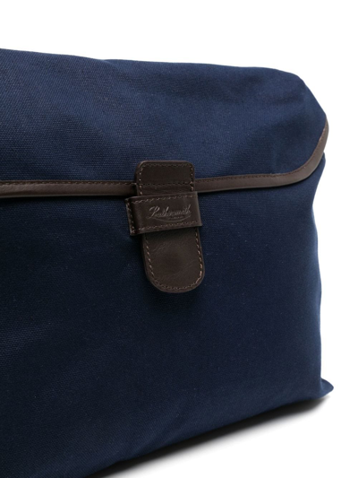 Shop Leathersmith Of London Canvas Messenger Bag In Blue
