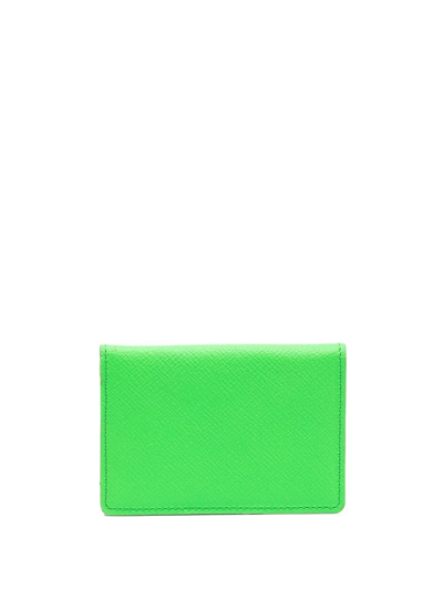 Shop Leathersmith Of London Logo-detail Leather Cardholder In Green