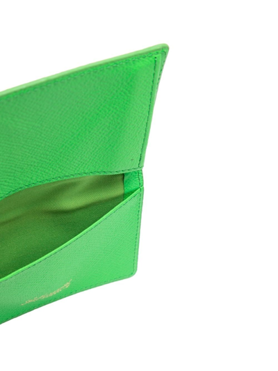 Shop Leathersmith Of London Logo-detail Leather Cardholder In Green