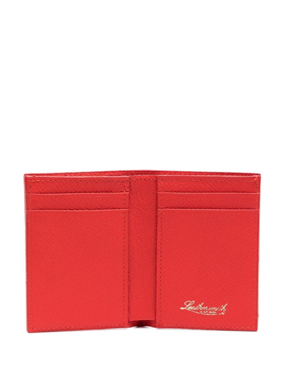 Shop Leathersmith Of London Logo-detail Leather Wallet In Red