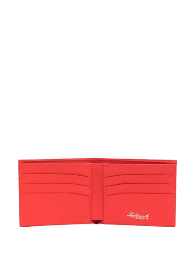 Shop Leathersmith Of London Logo-detail Leather Wallet In Red