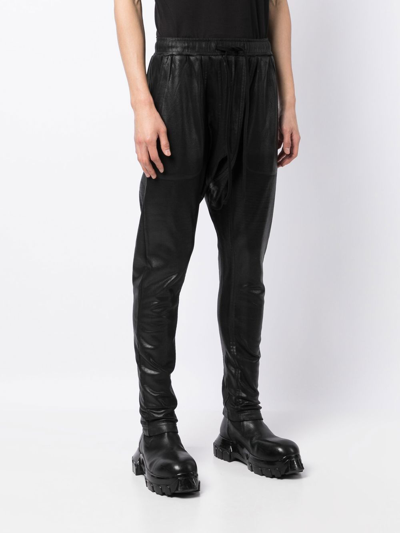 Shop Julius Straight-leg Leather-look Trousers In Black