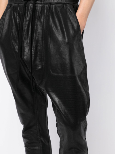 Shop Julius Straight-leg Leather-look Trousers In Black