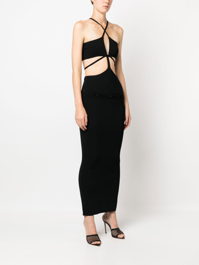 Christopher Esber Cutout-detail Fine Knit Dress In Black | ModeSens