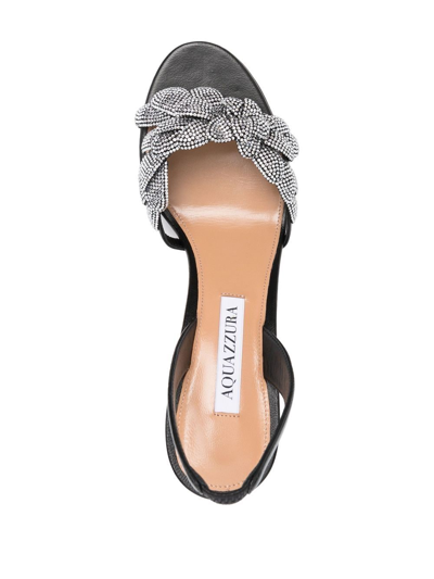 Aquazzura Galactic Flower Slingback Sandals In 黑色