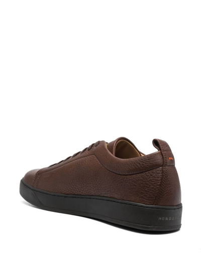 Shop Henderson Baracco Logo-print Low-top Sneakers In Brown