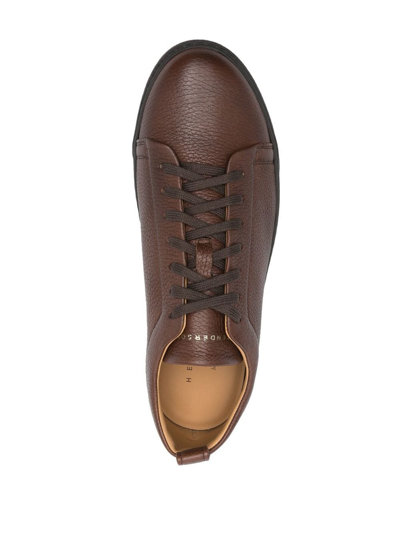 Shop Henderson Baracco Logo-print Low-top Sneakers In Brown