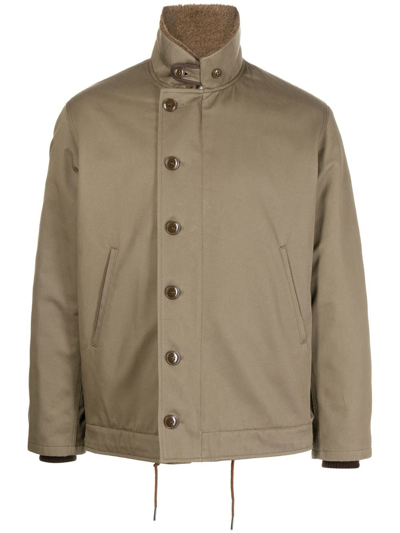 Shop Leathersmith Of London Button-down Fastening Shirt Jacket In Green