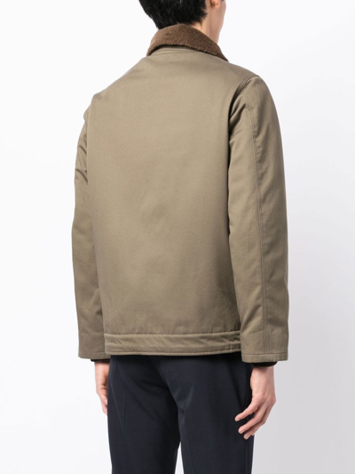 Leathersmith Of London Button-down Fastening Shirt Jacket In Green