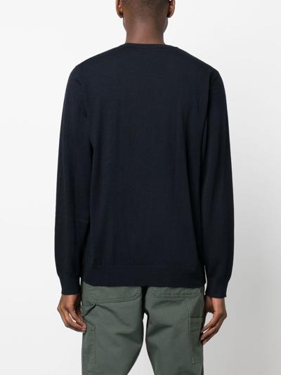 Carhartt Logo-print Crew Neck Sweatshirt In 蓝色
