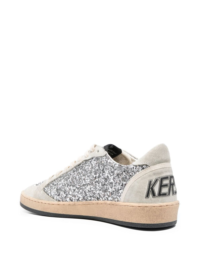 Shop Golden Goose Ball-star Glitter Low-top Sneakers In 中性色