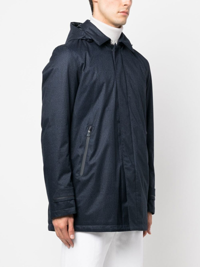 Shop Herno Zip-up Padded Coat In 蓝色