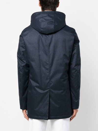 Shop Herno Zip-up Padded Coat In 蓝色