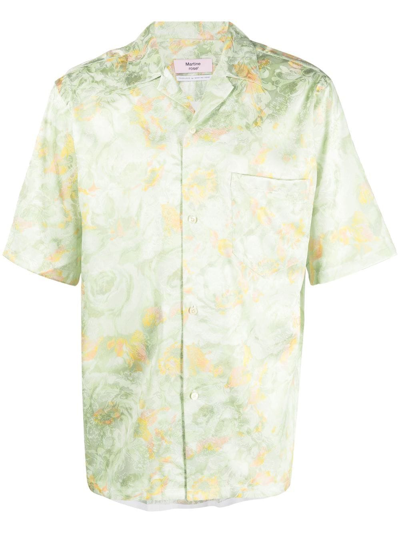 Shop Martine Rose Floral Jacquard Short-sleeve Shirt In 绿色