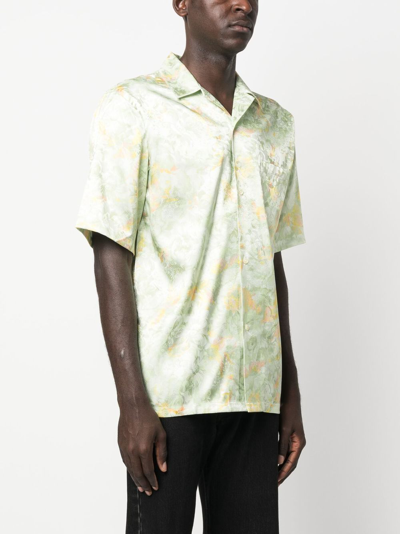Shop Martine Rose Floral Jacquard Short-sleeve Shirt In 绿色