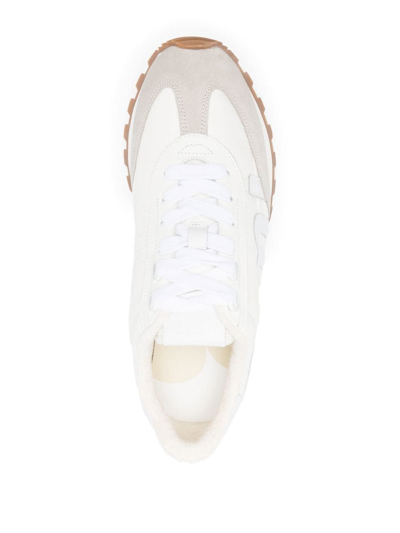 Shop Ami Alexandre Mattiussi Panelled Low-top Sneakers In 白色