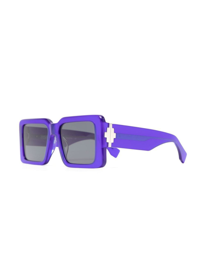 Shop Marcelo Burlon County Of Milan Maiten Rectangular-frame Sunglasses In Blue