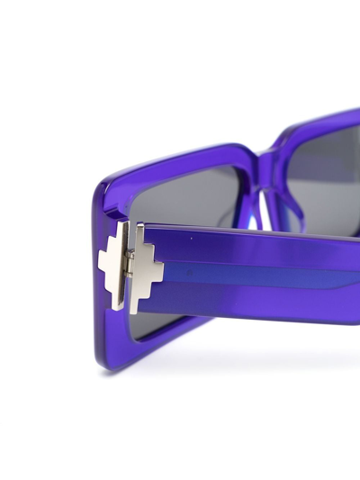 Marcelo Burlon County Of Milan Maiten Rectangular-frame Sunglasses In Blue