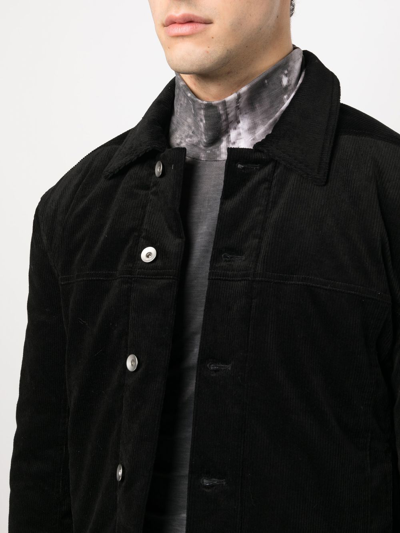 Shop Rick Owens Drkshdw Button-down Corduroy Worker Jacket In 黑色