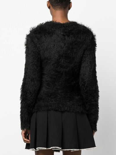 Shop Isabel Marant Faux Fur Jumper In Black