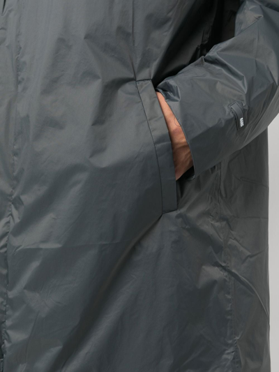 Shop Rains Zip-up Hooded Raincoat In 灰色