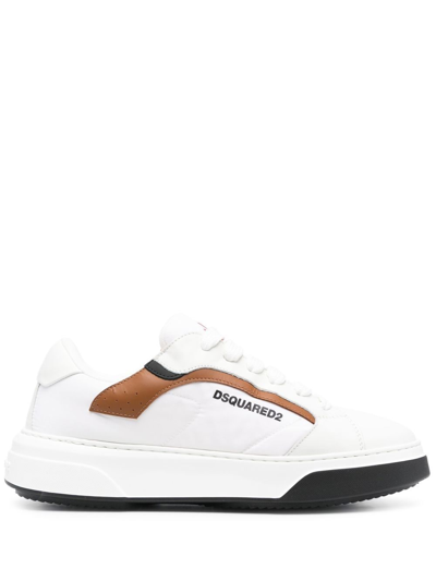 Dsquared2 Logo-print Lace-up Sneakers In 白色