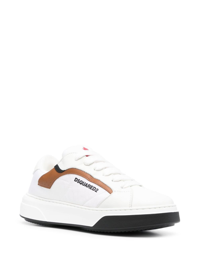 Dsquared2 Logo-print Lace-up Sneakers In 白色