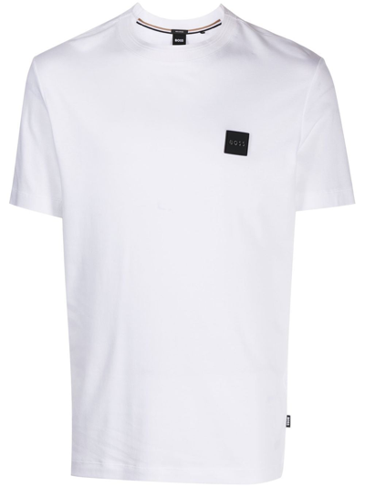 Shop Hugo Boss Logo-patch Cotton T-shirt In 白色