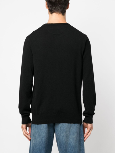 Shop Polo Ralph Lauren Polo Pony Fine-knit Jumper In 黑色