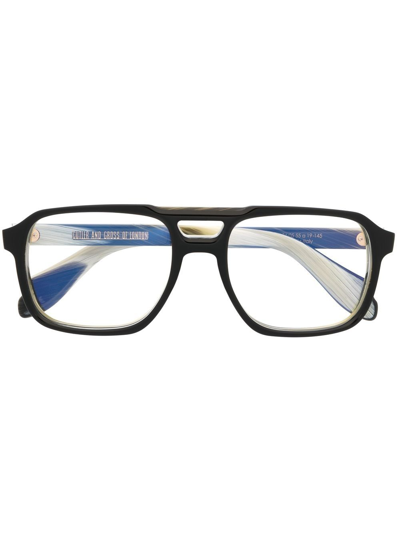 Shop Cutler And Gross Pilot-frame Glasses In Black