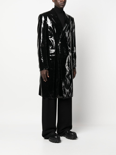 Raf Simons Black Double-breasted Coat In 黑色