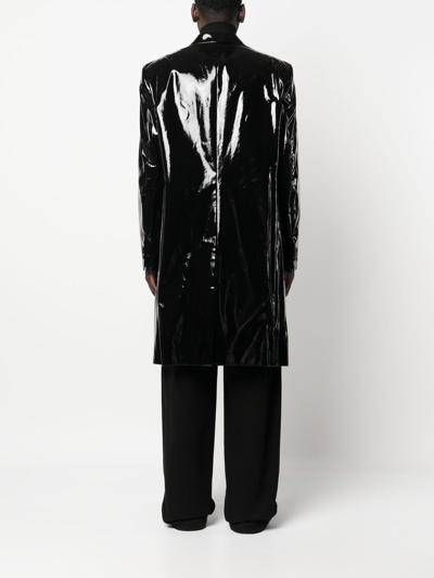Raf Simons Black Double-breasted Coat In 黑色