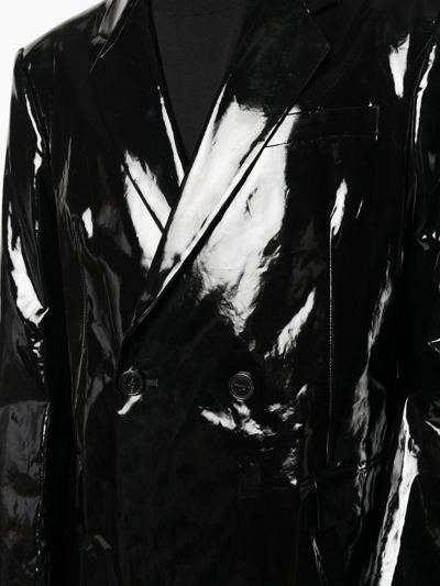 Raf Simons Black Double-breasted Coat In 黑色