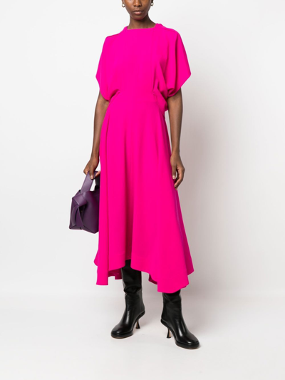 Shop Colville Draped Mid-length Dress In 粉色